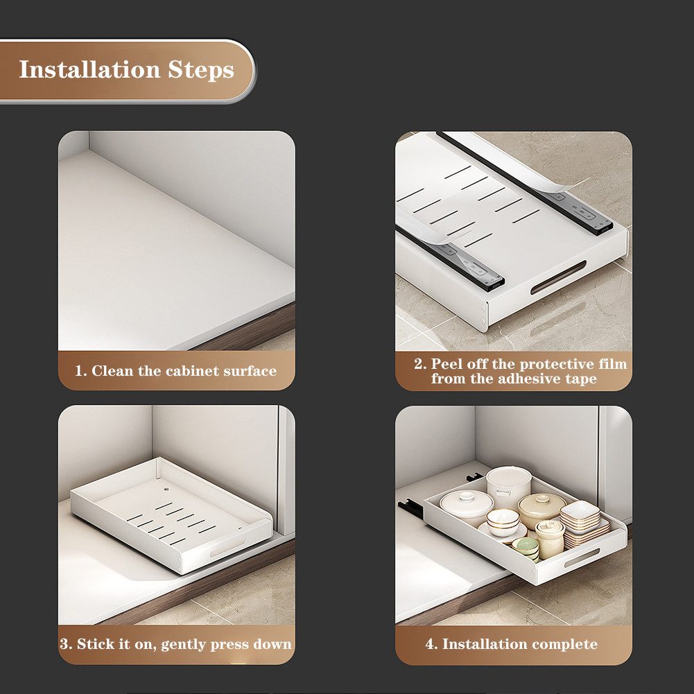 GarveeMore Küchenorganizer-Set 25/35 cm ausziehbare Küchenschränke Organizer Schublade