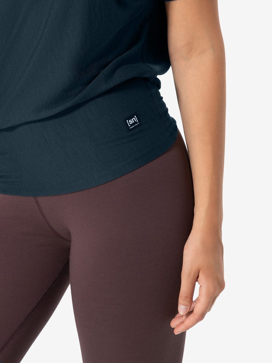 SUPER.NATURAL T-Shirt asymmetrisch geschnittenes W YOGA LOOSE TEE für Damen
