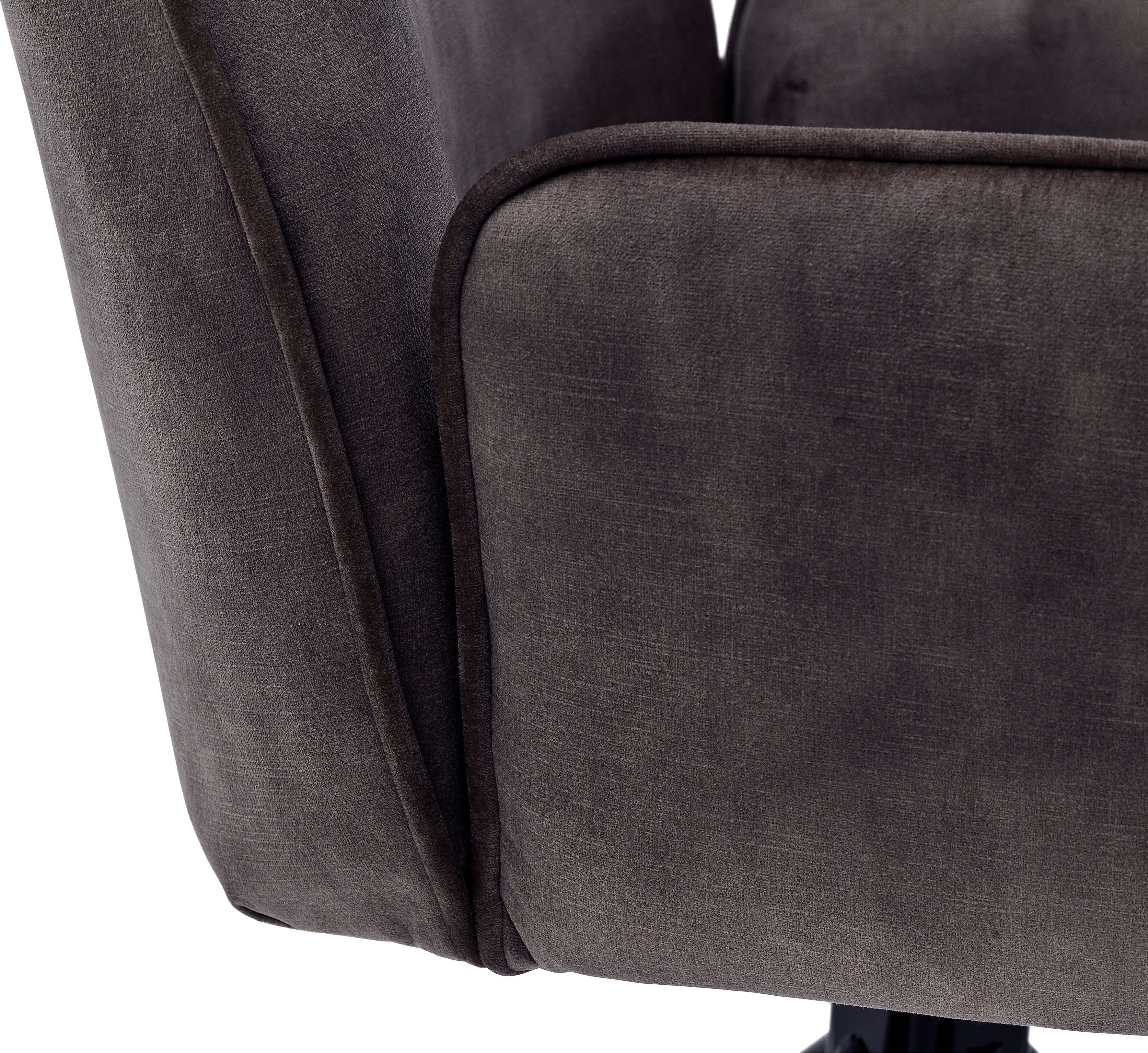 MCA furniture Esszimmerstuhl Ottawa mit belastbar Armlehne (Set, 2 bis Vintage | Veloursoptik Anthrazit mit Stuhl Keder, Kg Anthrazit St), 120