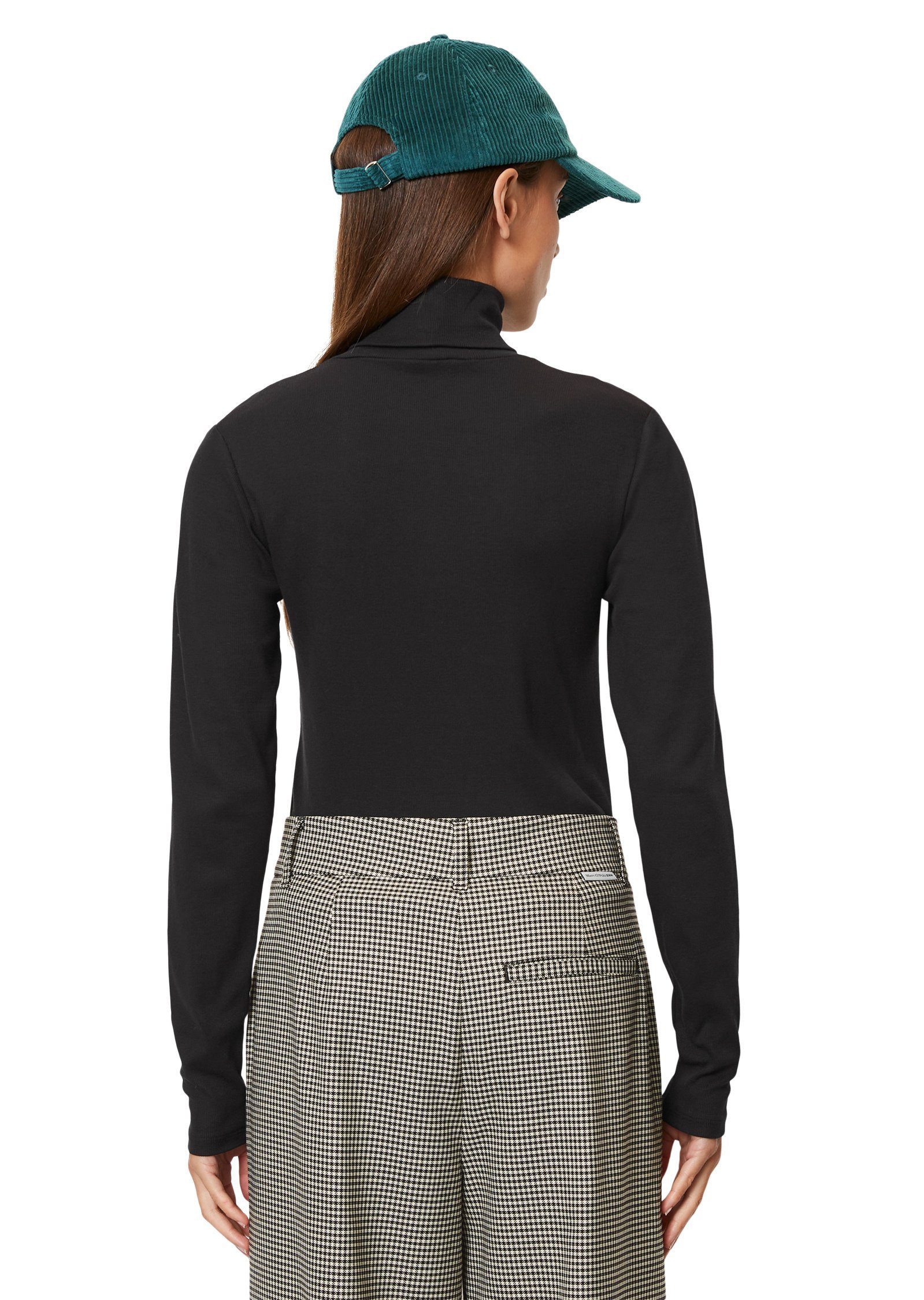 Langarmshirt aus Marc black DENIM Organic-Cotton-Rib-Jersey O'Polo