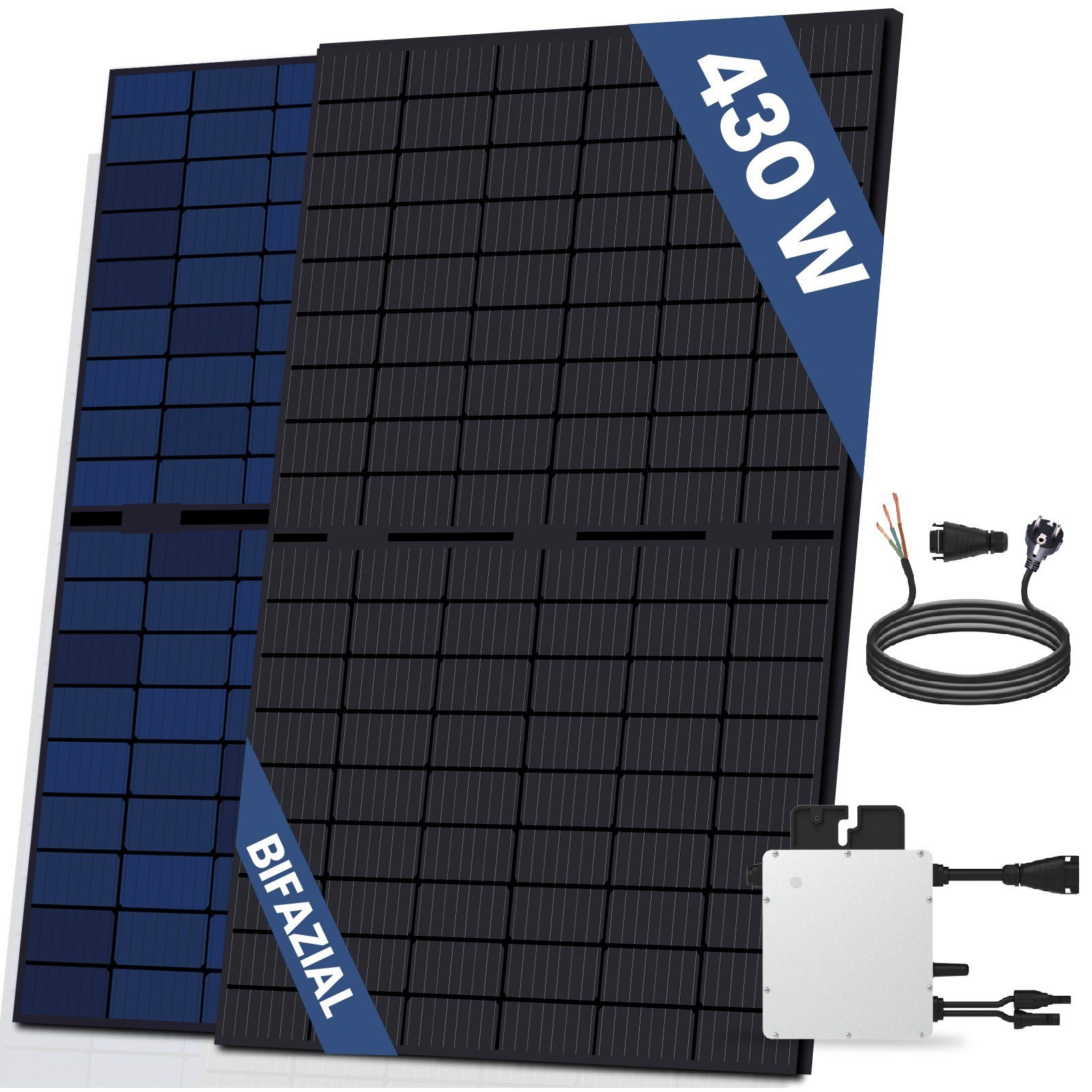 Stegpearl Technologie Play) Solarpanel mit für Ihr (Die Steckerfertig Balkonkraftwerk Freigabe & genehmigungsfrei Wechselrichter, Plug Verbindung 430W 1 Anlage, Solarmodul, HMS-400-1T für der Mini-PV Monokristallin, Bifazial (Komplettset Module) Haus, Wasserdichtigkeitsklasse, Solaranlage Komplettset Balkon PERC