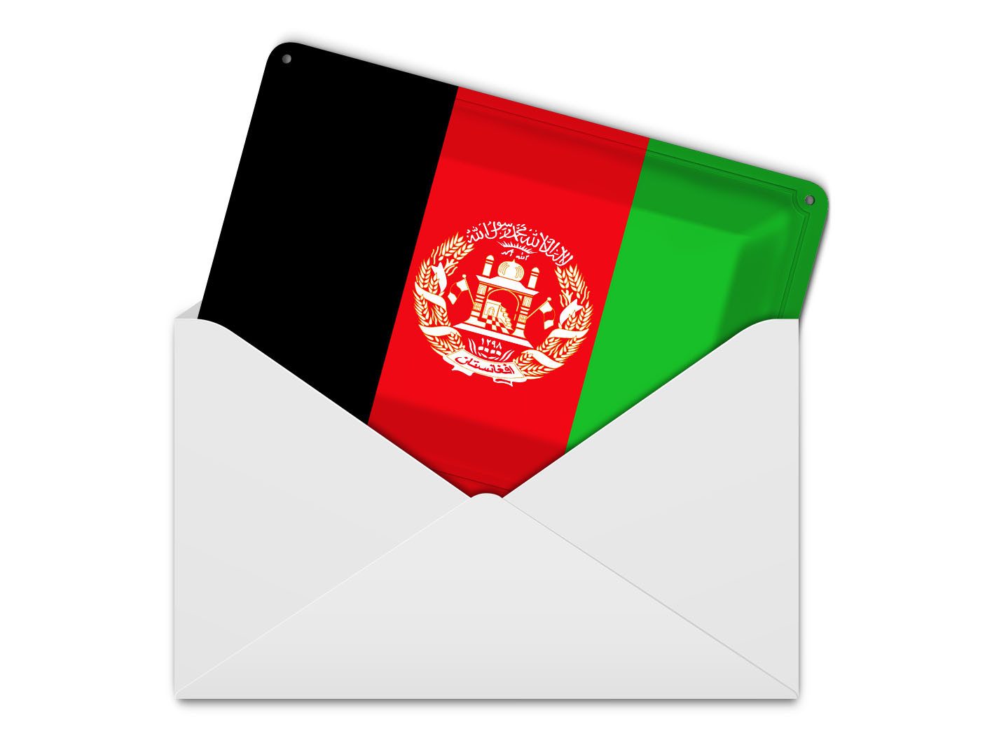 Femer GmbH Postkarte Flagge Afghanistans 14x10cm Flag of Afghanistan, unfrankiert