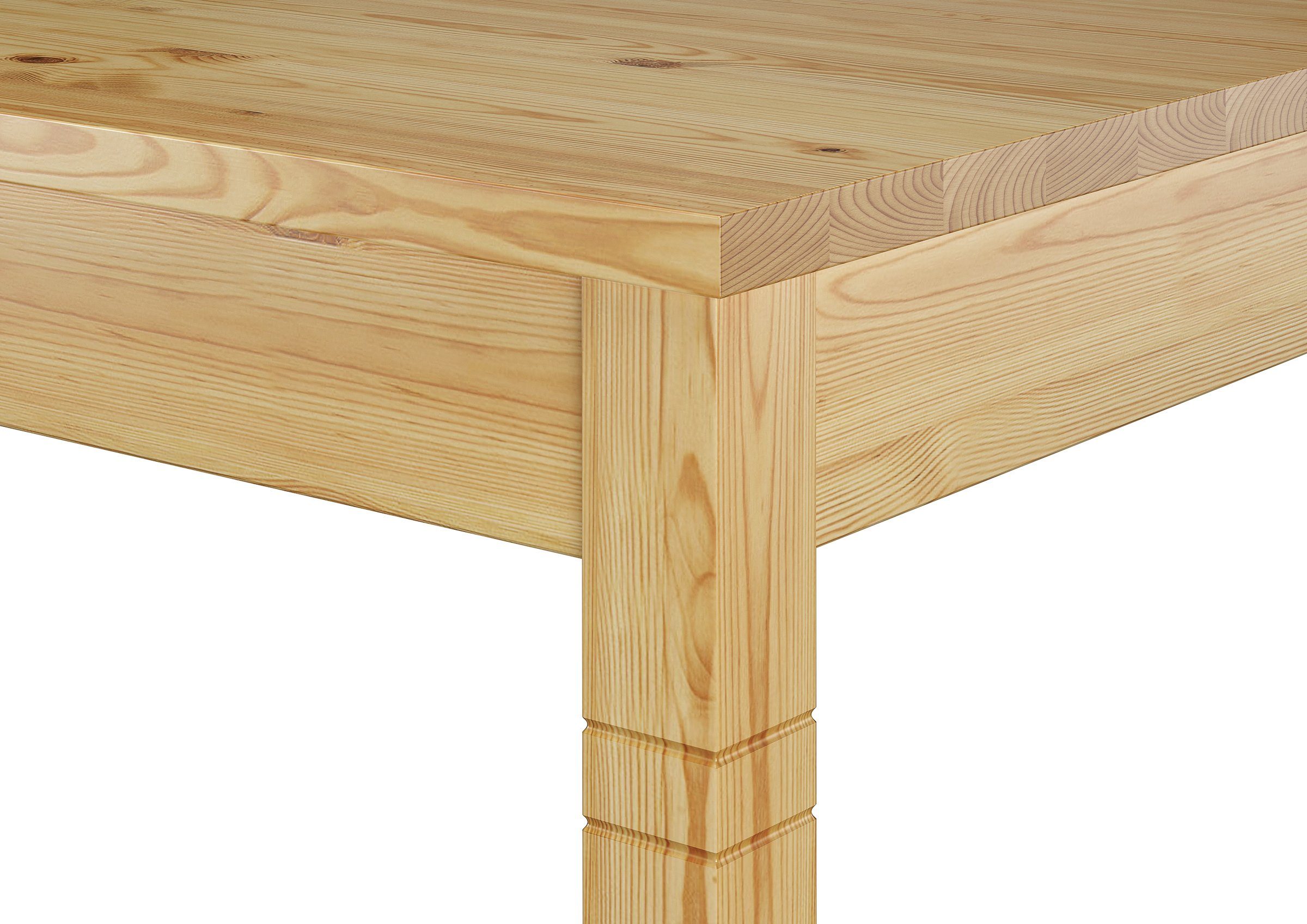 ERST-HOLZ Tisch mit Kiefer Essgruppe natur 4 Stühle Massivholz Vollholz-Essgruppe und