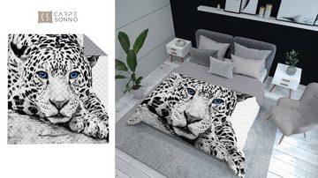 Tagesdecke Tagesdecke Leopard Grau Bettüberwurf Tagesbettdecke Überwurf für Bett, Carpe Sonno, Tagesdecke 170 x 210 kuschelig Überwurfdecke