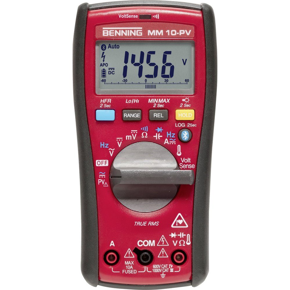 Benning Spannungsprüfer Benning MM 10-PV Hand-Multimeter digital Datenlogger CAT IV 600 V Anz, (MM 10-PV)