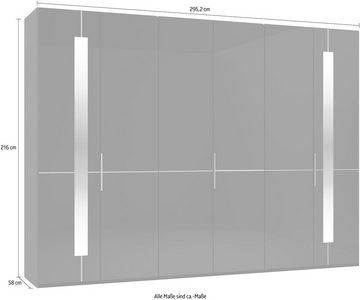 GALLERY M branded by Musterring Drehtürenschrank Imola W inkl. Einlegeböden und Kleiderstangen, Glastüren inklusive Zierspiegel