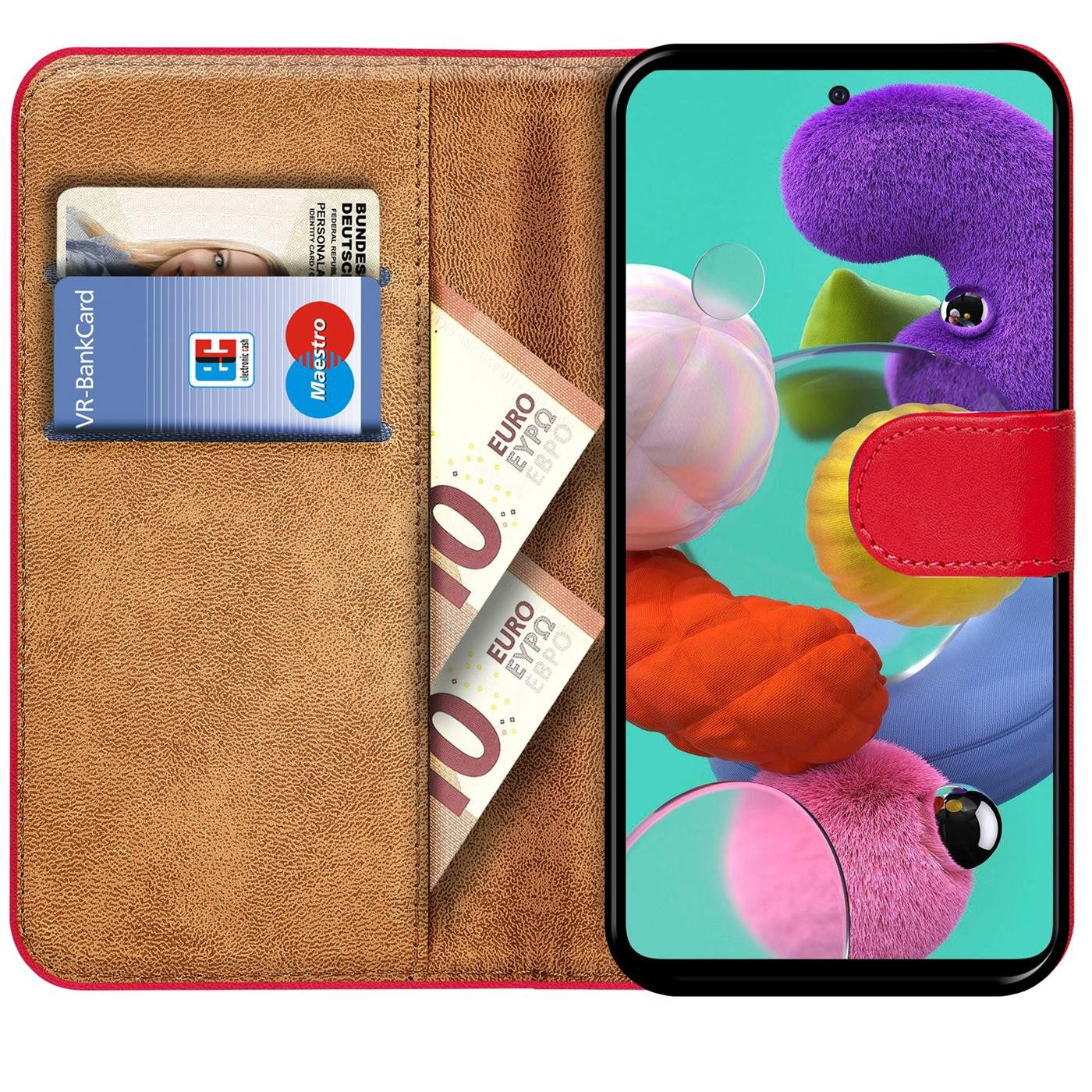 CoolGadget Handyhülle Wallet Klapp Tasche Book Case für Samsung Galaxy A51 6,5 Zoll, Hülle Klapphülle Flip Cover Etui Schutzhülle