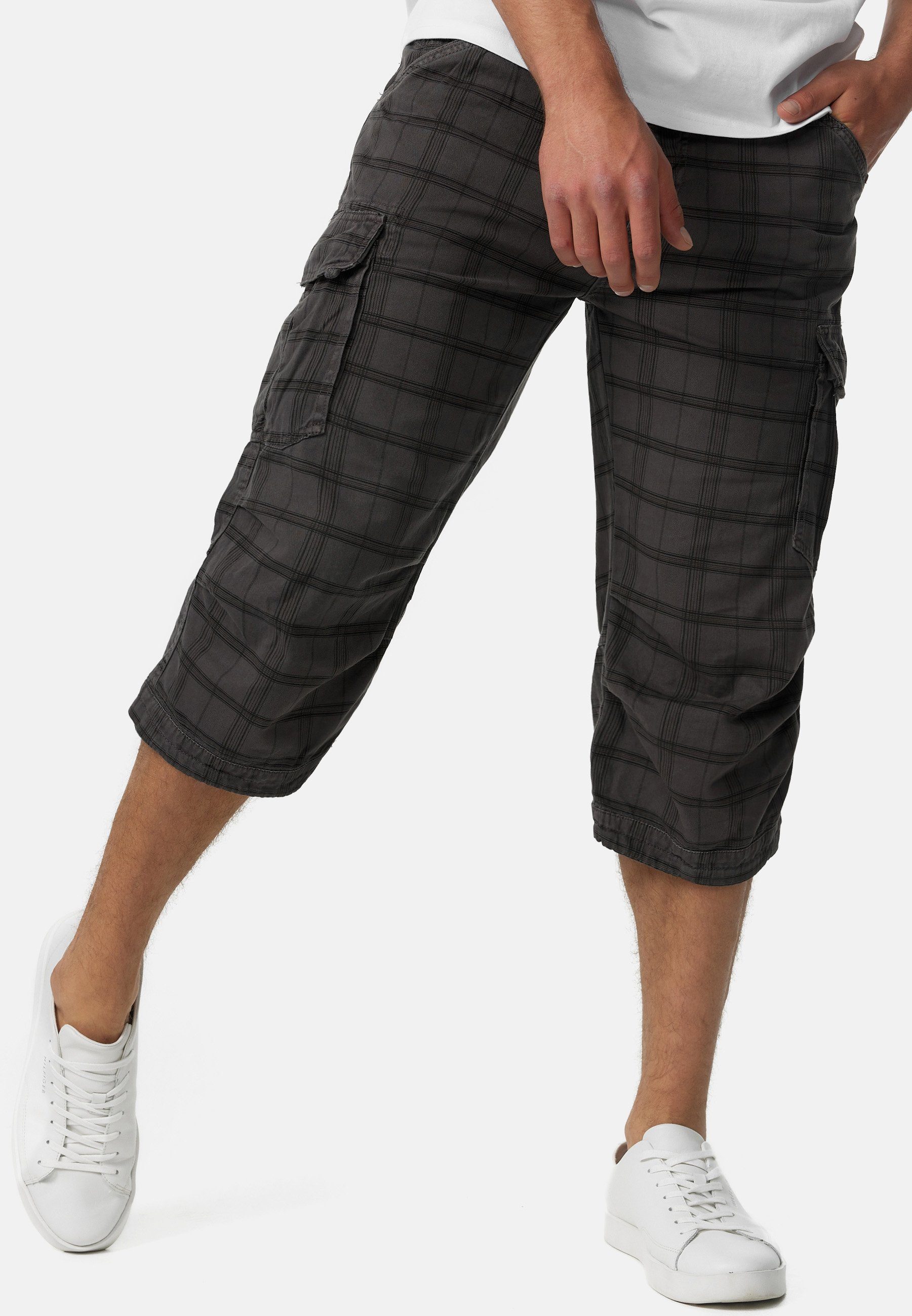 Indicode Cargoshorts Nicolas Check Raven Check