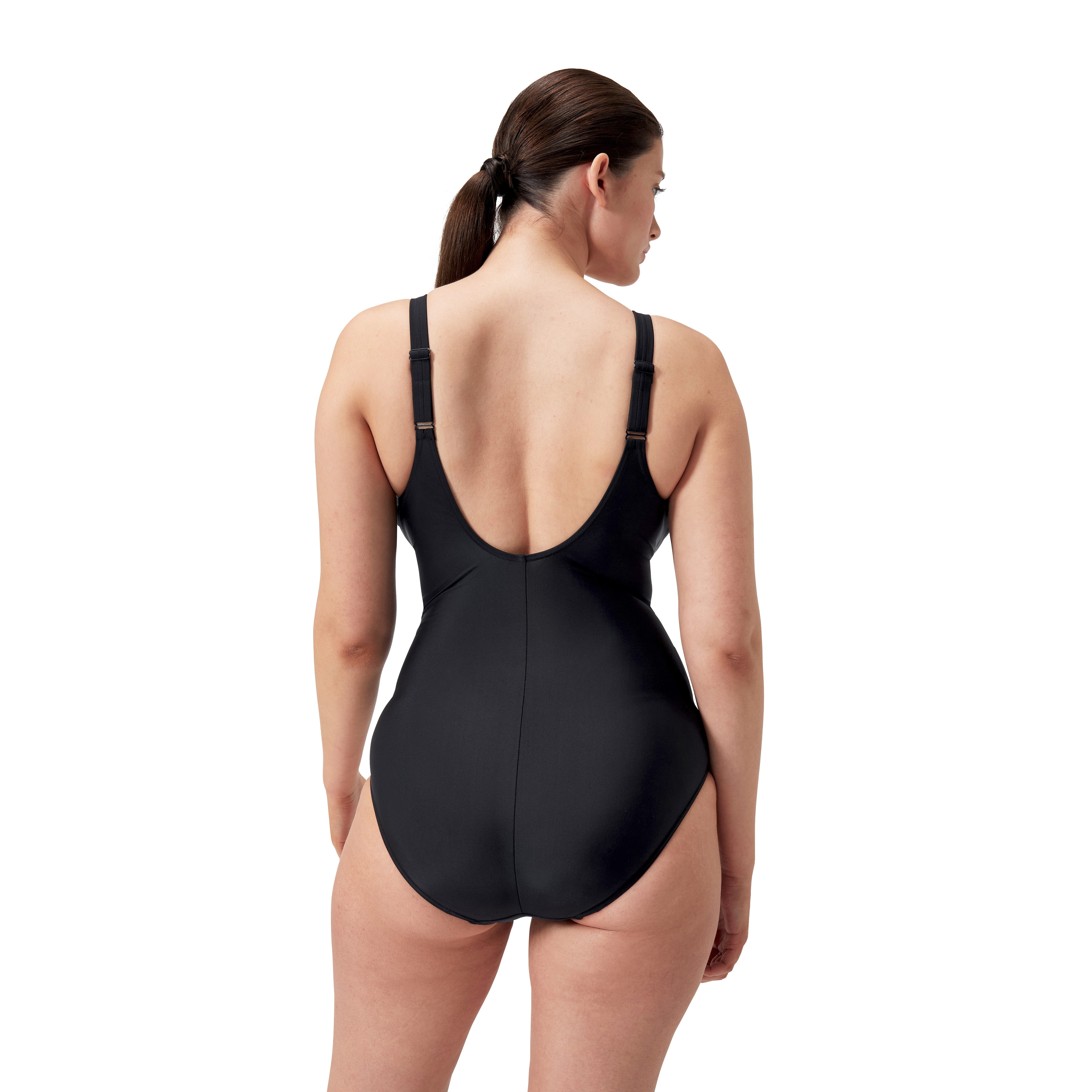 Speedo Badeanzug Herzausschnitt, mit integriertem stützendem Mesh-Einsatz am Bauch