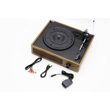 Technaxx Retro Plattenspieler mit BT Plattenspieler (Bluetooth, eingebauter Lautsprecher, Retro-Design)