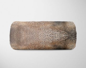 Sinus Art Handtücher Handtuch Strandhandtuch Saunatuch Kuscheldecke mit Tiermotiv Wolf Wild, Baumwolle-Polyester-Mix (1-St), Handtuch