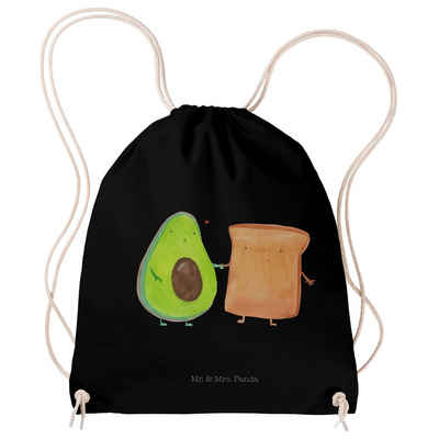 Mr. & Mrs. Panda Sporttasche Avocado Toast - Schwarz - Geschenk, Veggie, Toastbrot, Beutel, Sportt (1-tlg), Stabile Kordel