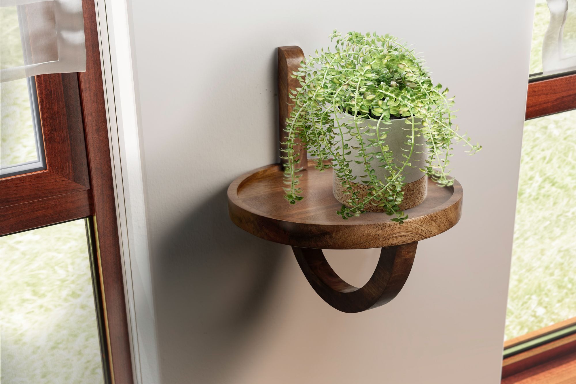 FINEBUY Wandregal FB98604 Hängeregal 30x33x30 cm Massivholz Nachttisch Wand günstig online kaufen