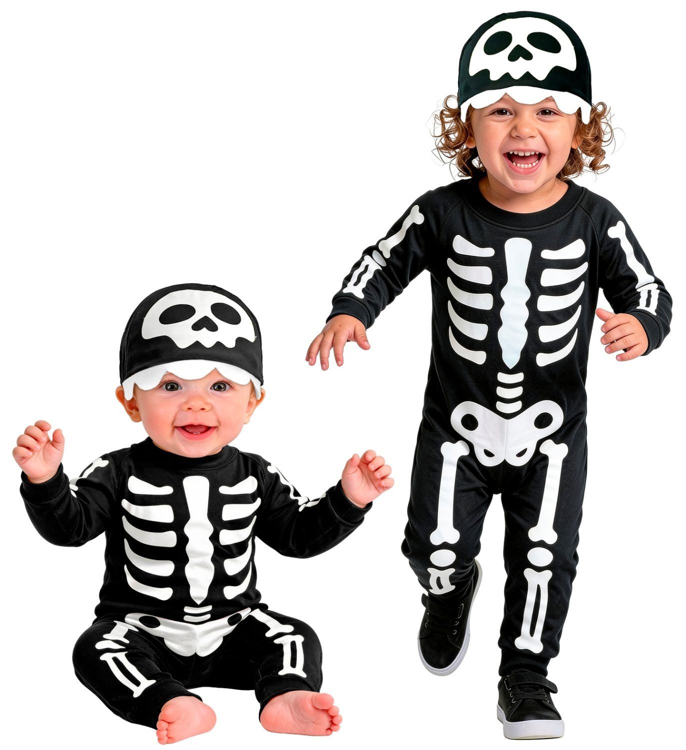 Fiestas Guirca Kostüm Babykostüm 'Süßes Skelett' für Kinder, 2-tlg.