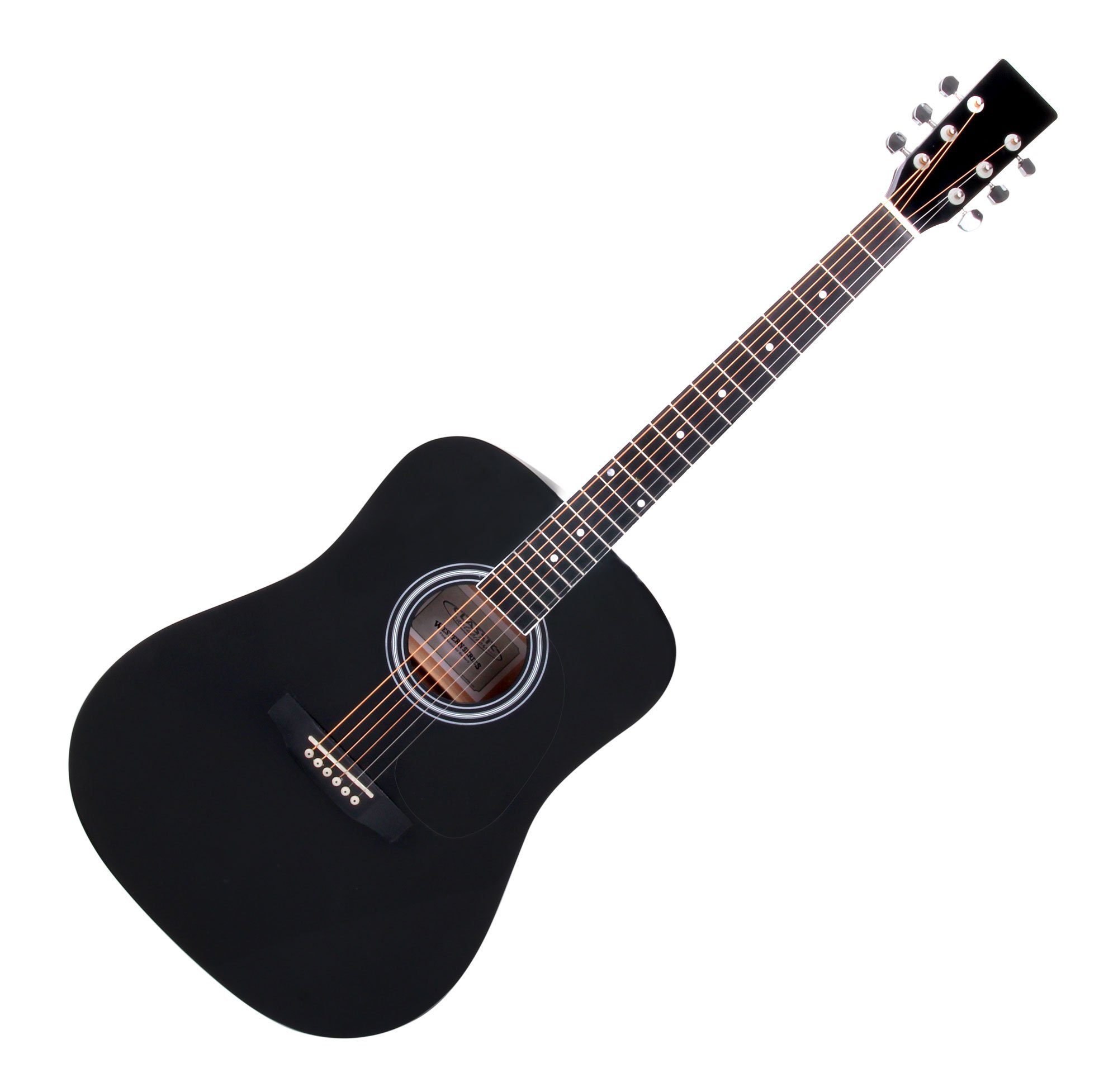 Classic Cantabile Westerngitarre WS-10 Akustikgitarre für Anfänger & Fortgeschrittene, Dreadnought, Starter-Set, Inkl. Tasche, Plektren, Ersatz-Saiten und Stimmpfeife