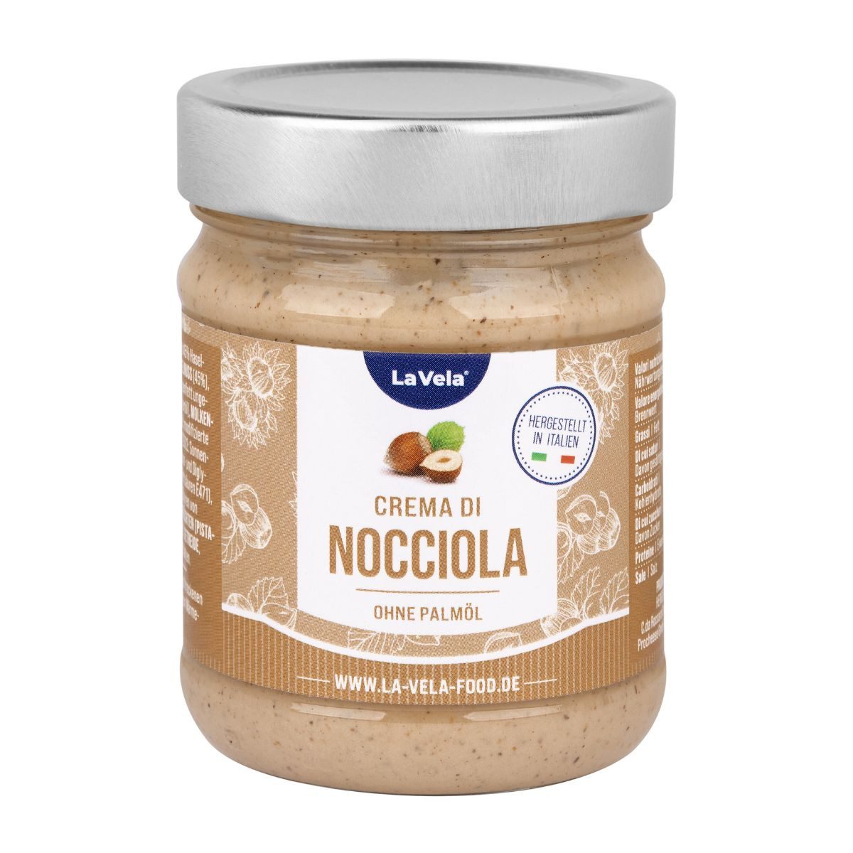 La Vela Nussaufstrich La Vela Crema di Nocciola, Haselnusscreme, 190 g, ohne Palmöl