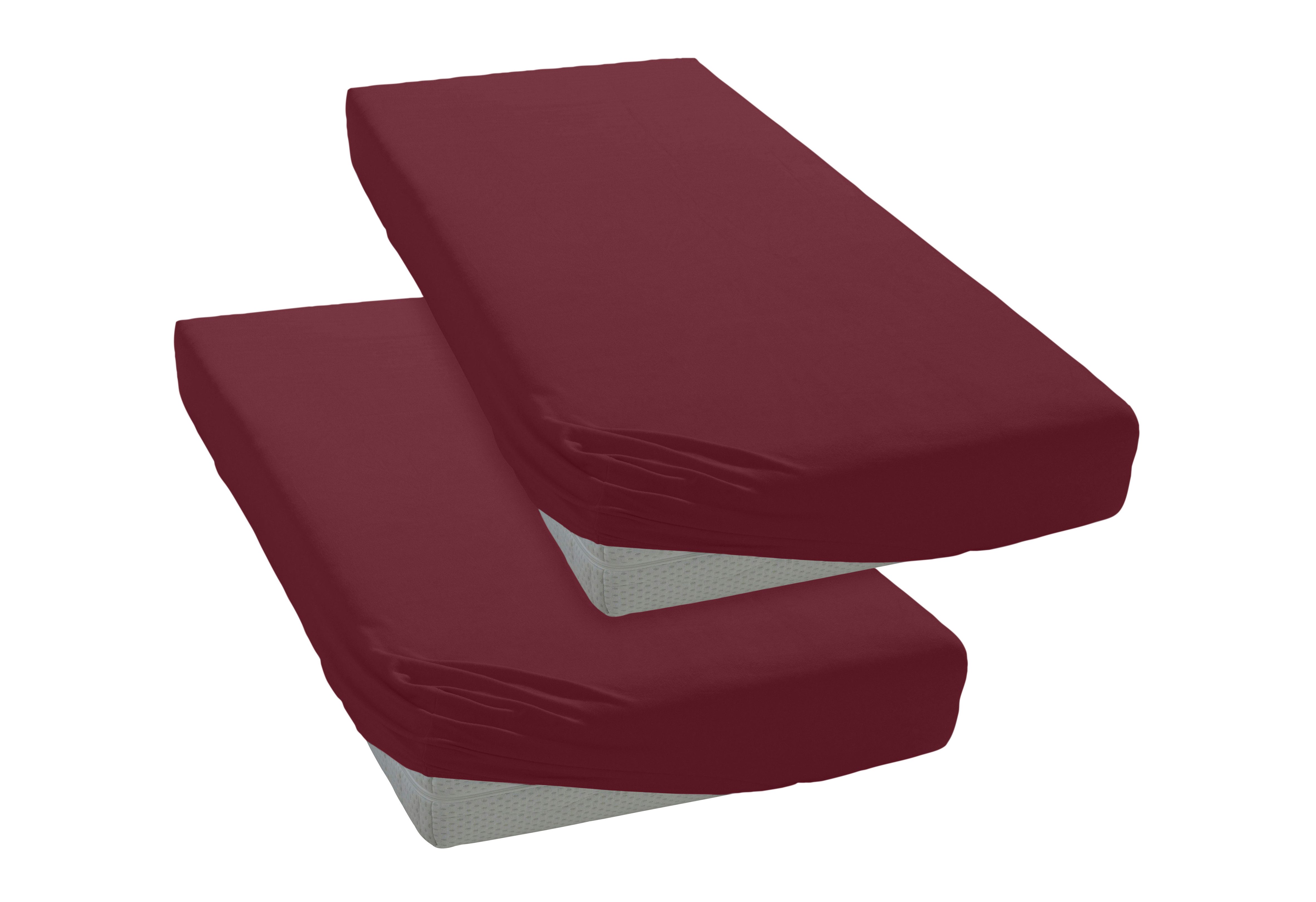 OTTO home Spannbettlaken BLACKBERRY in PREMIUM und BASIC Qualität, 100% Baumwolle, Jersey (110 g/m), Gummizug: rundum, (2 Stück), für hohe Matratzen bis 28 cm,  – Bild 2 von 5