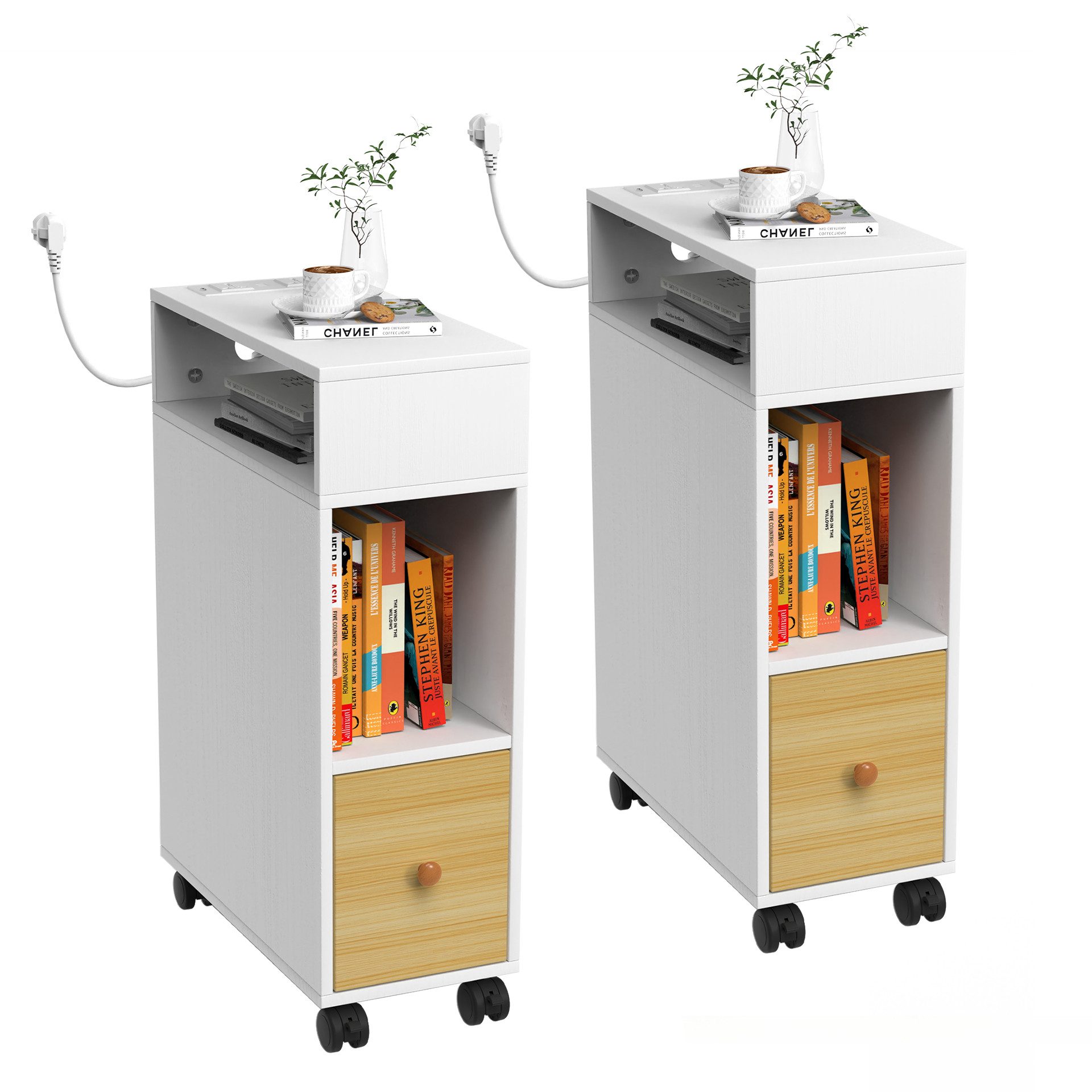 JEOBEST Nachttisch Nachtschrank Nischenregal Sofatisch, (1/2-St), günstig online kaufen