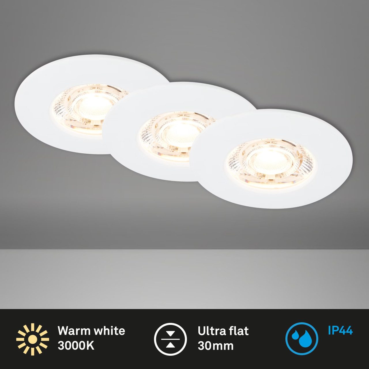 Briloner Leuchten Einbauleuchte Briloner LED-Einbauleuchten Kulana Mini 3er Set, Inkl. Leuchtmittel, Nicht dimmbar ohne Bewegungsmelder
