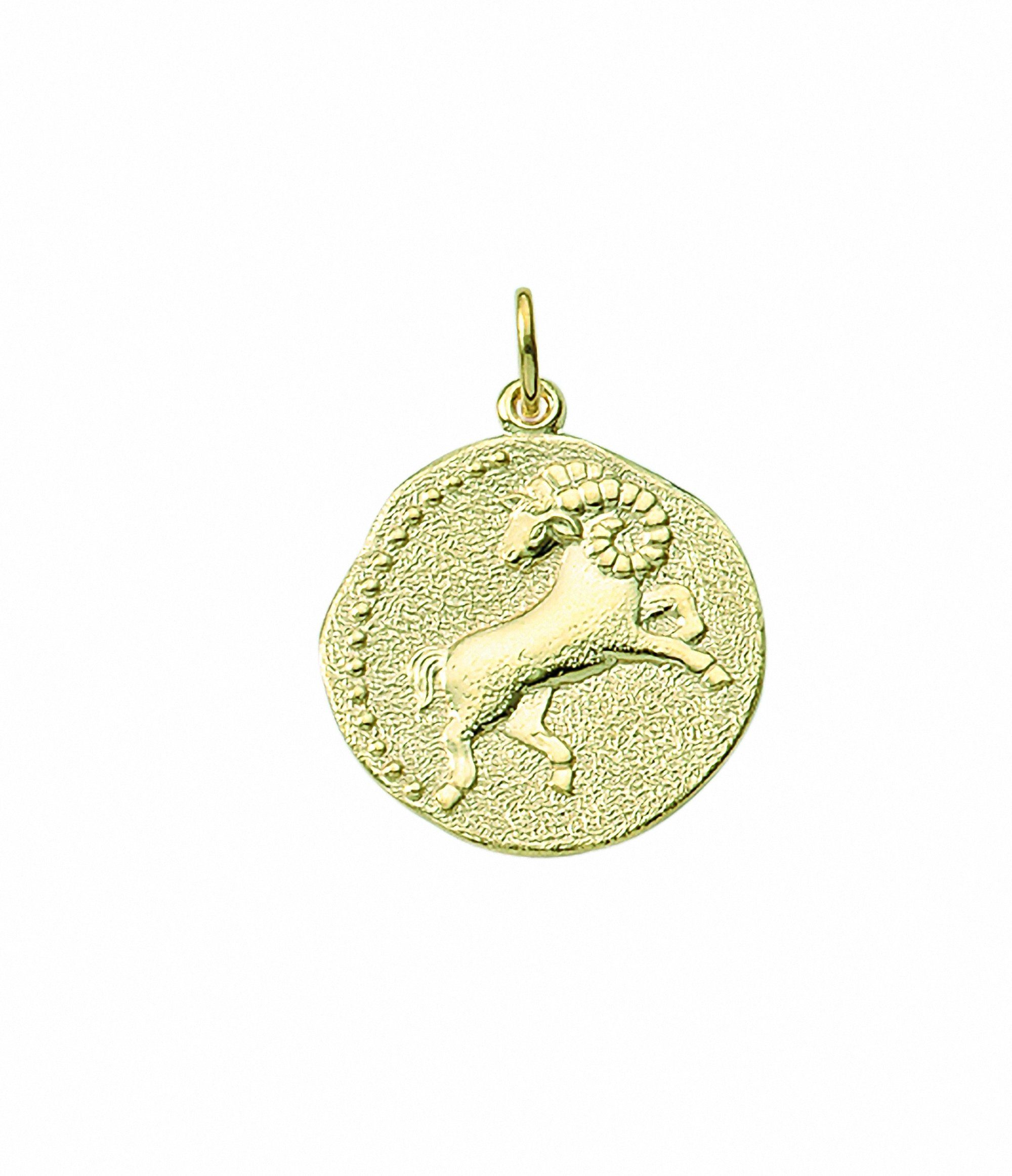 Kettenanhänger Damen & Herren 333 Gold Sternzeichen Anhänger Widder Ø 18,2 mm