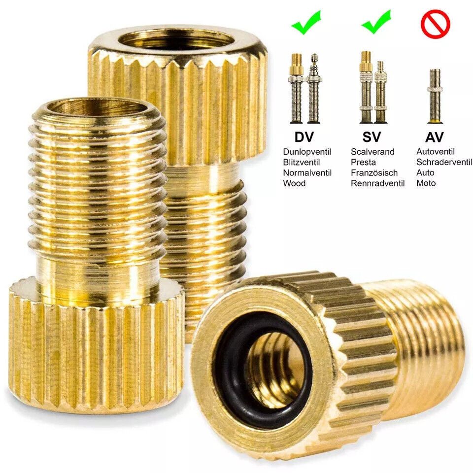 SpionProfi Minipumpe Fahrrad Ventil Adapter Ventiladapter SV DV BV KFZ Autoventil AV Pumpe (2-tlg), Universell für Presta-, Dunlop- und Blitzventile geeignet