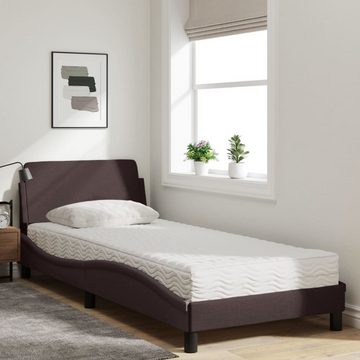 vidaXL Bett Bett mit Matratze Dunkelbraun 90x190 cm Stoff