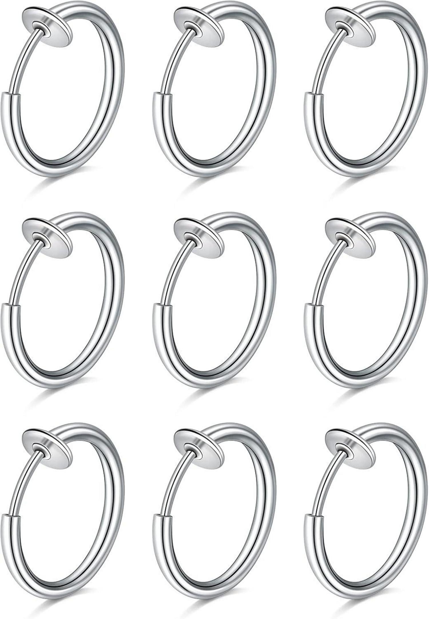 Crdifu Fake-Spirale Fake Nasenring Faux Septum Magnetisch 316L Edelstahl 16G 10mm