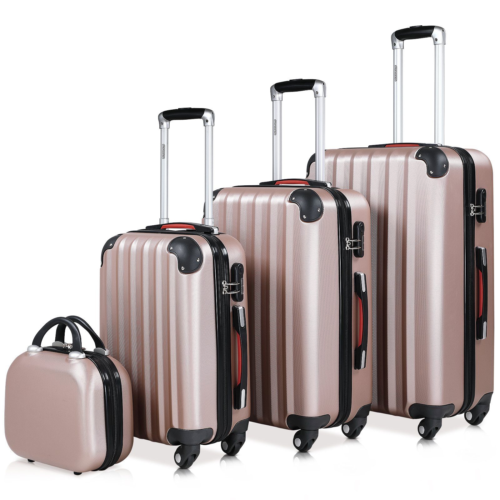 monzana Валізи Monzana, 4 Rollen, Baseline 4tlg Rose-Gold Beautycase M L XL Gelgriffe Zahlenschloss