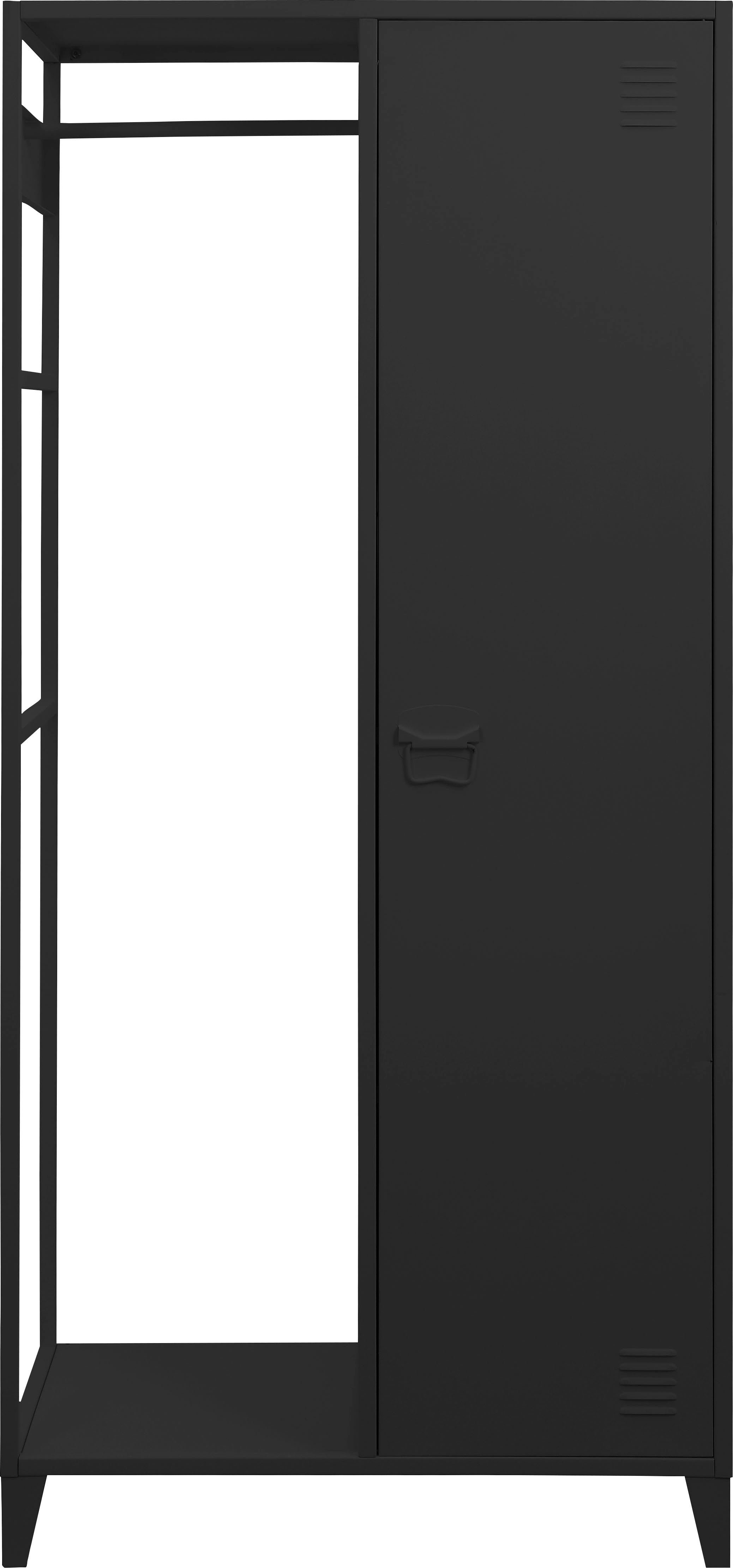 Kleiderstange schwarz 3 andas Einlegeböden Mit und Garderobenschrank Jensjorg