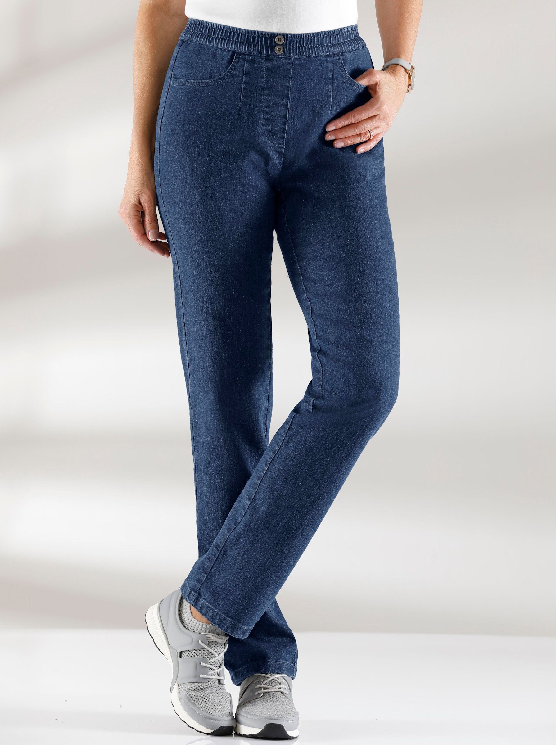 Sieh an! Bequeme Jeans blue-stone-washed