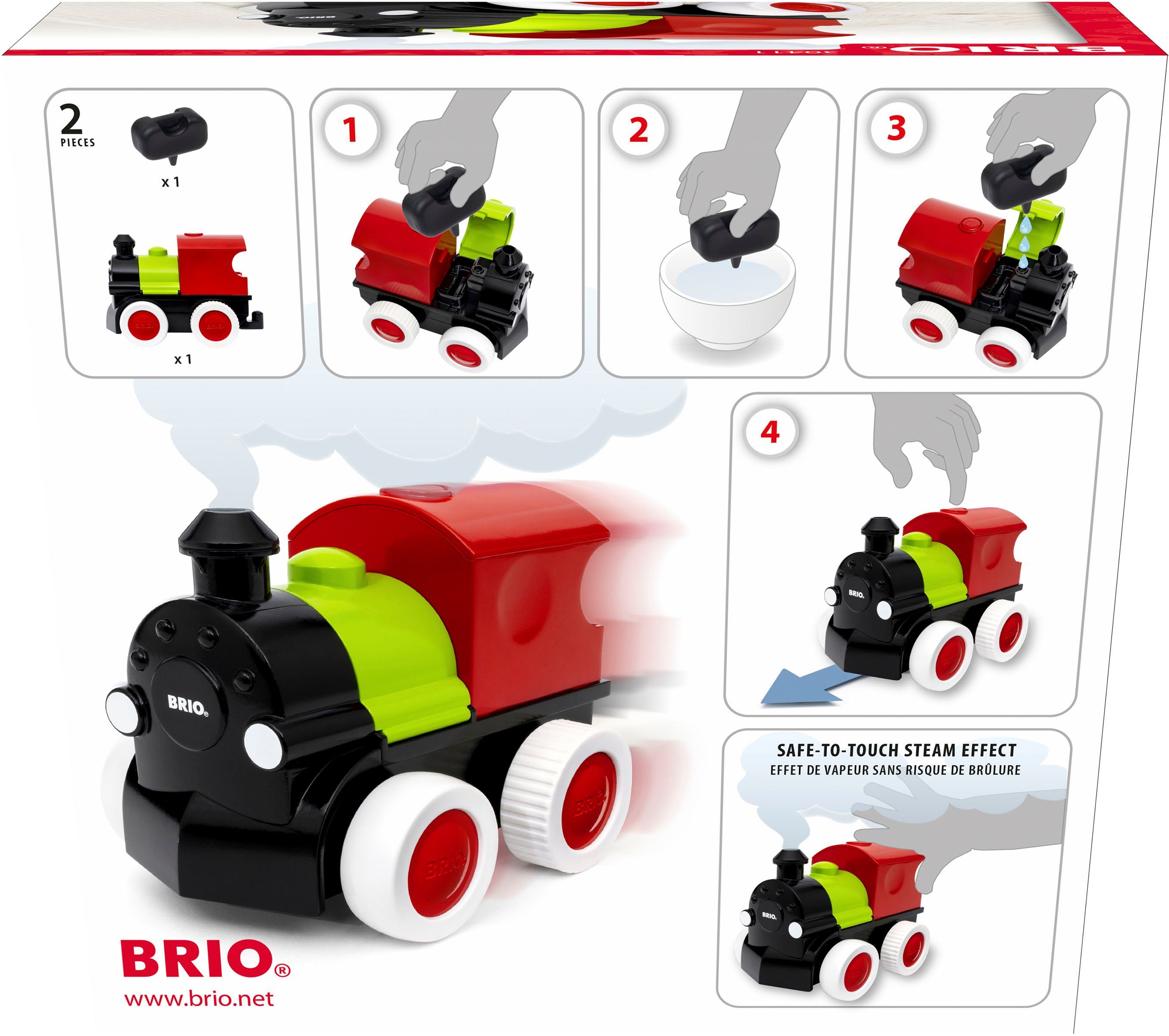 BRIO® Modelleisenbahn-Set Push & Go Zug, mit Dampf