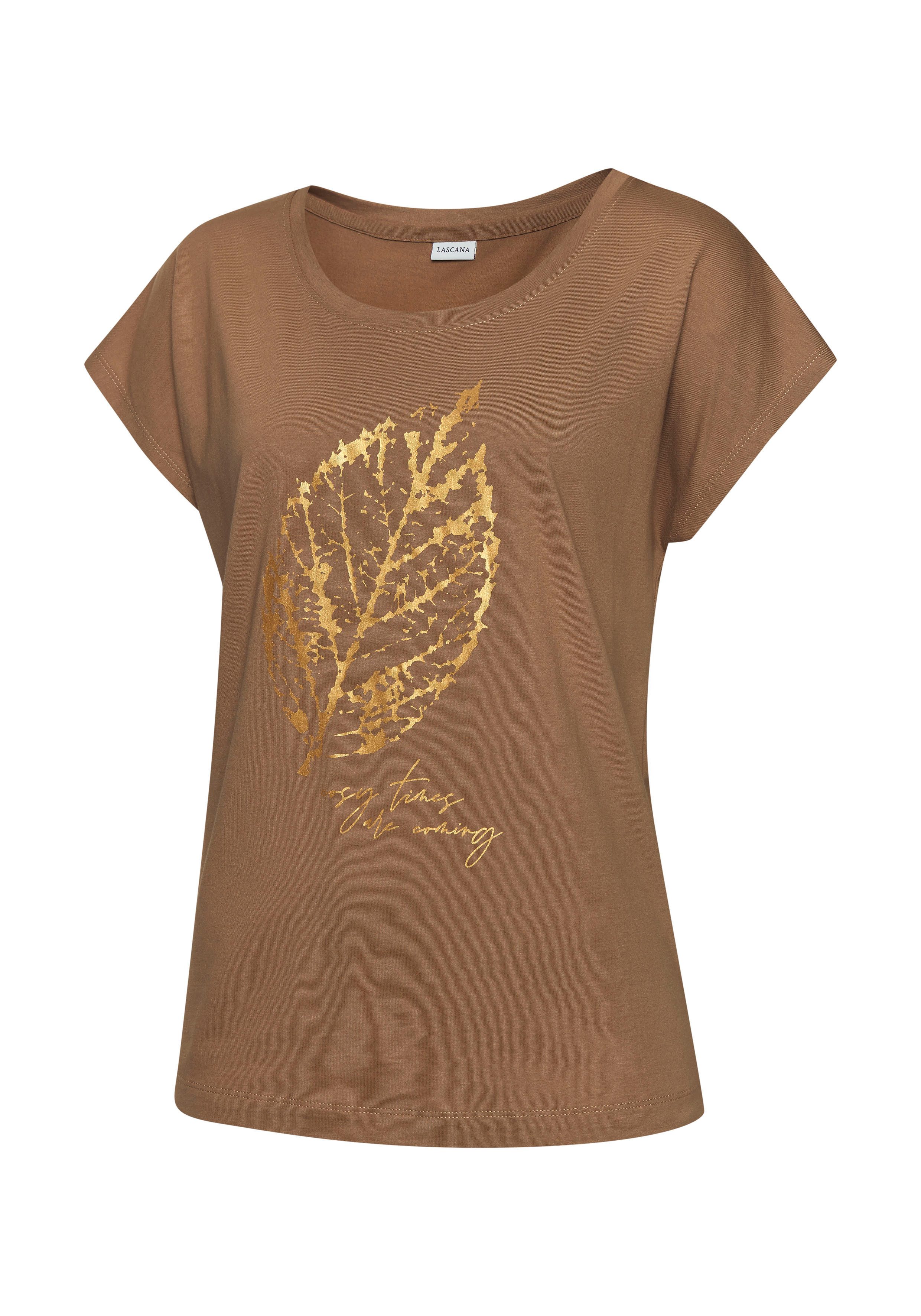 LASCANA Pyjamaoberteil mit Folienprint
