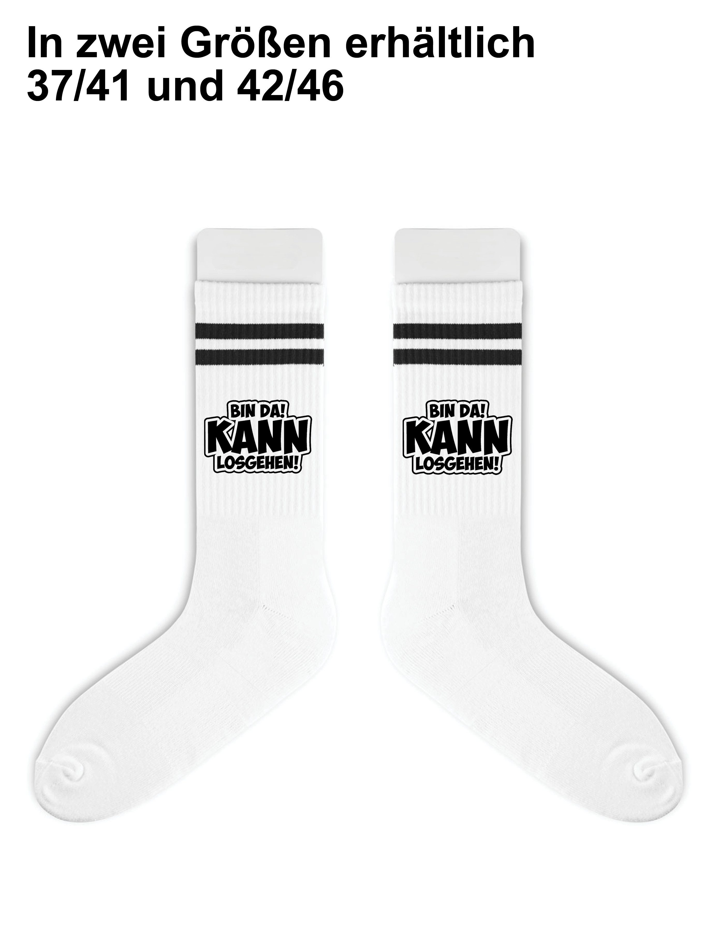 Youth Designz Tennissocken Bin da kann Losgehen! Unisex Socken Geschenk Spruch mit verstärkter Verse und Zehenbereich