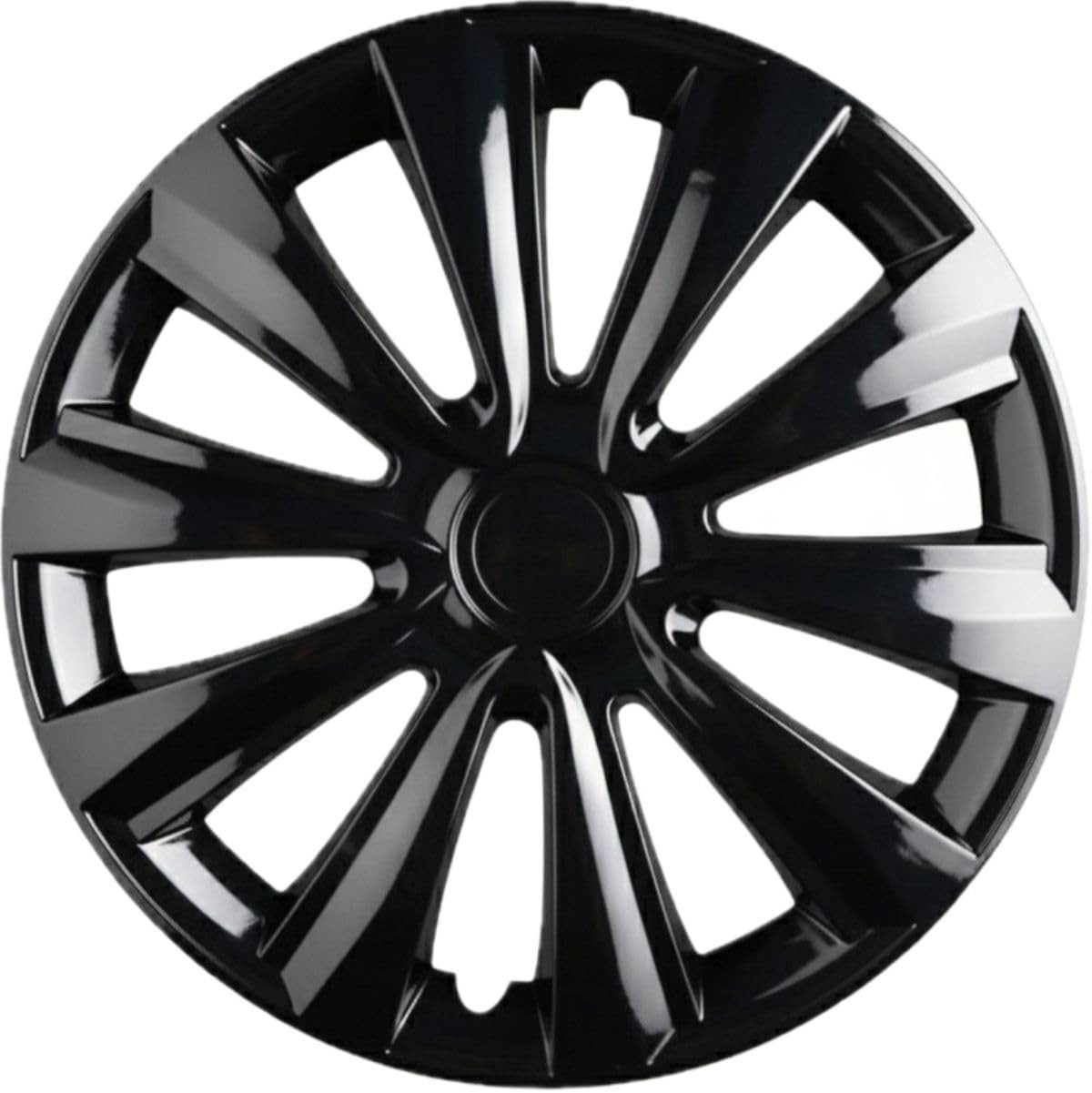 Trimak Radkappen 13-14-15-16 Zoll 4er Set Radzierblenden Silber Schwarz Schlagfest, Schwarz / 16-Zoll-Radkappen, ABS Kunststoff, Schlagfest, Hochwertig