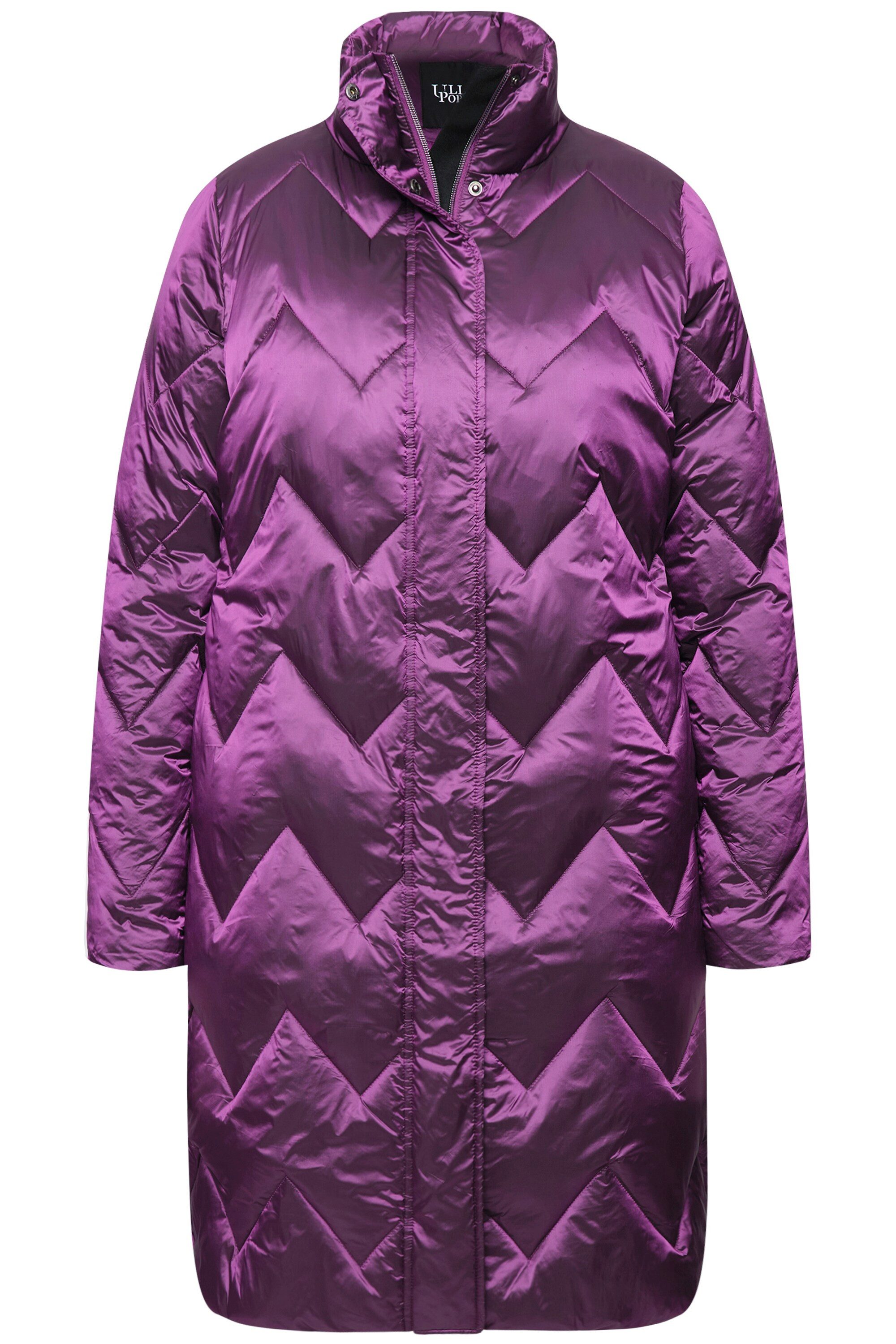 Ulla Popken Wintermantel Steppmantel Two-Tone Stehkragen günstig online kaufen