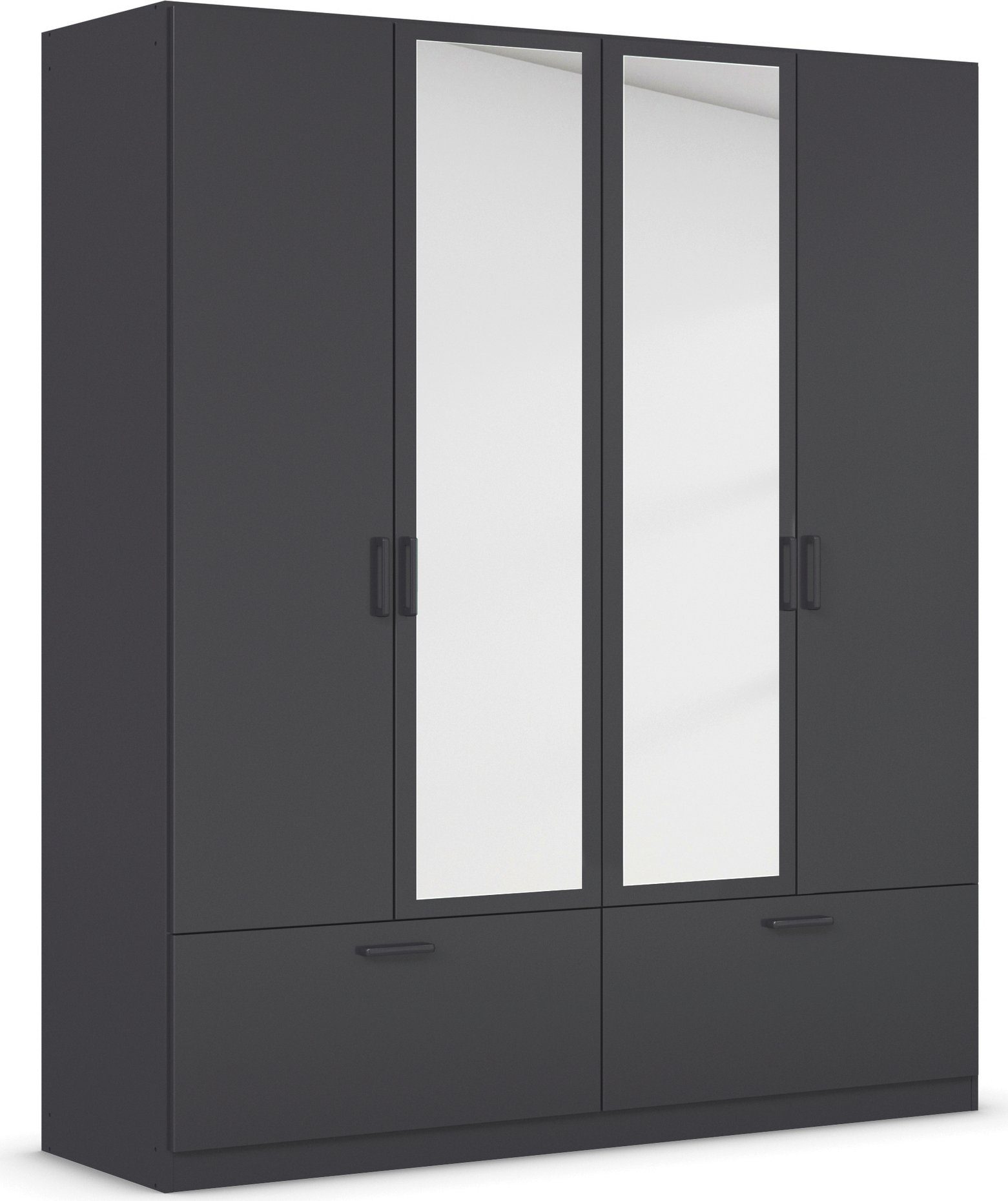 Drehtürenschrank Kleiderschrank Schrank Garderobe Wäscheschrank BARI mit Spiegel