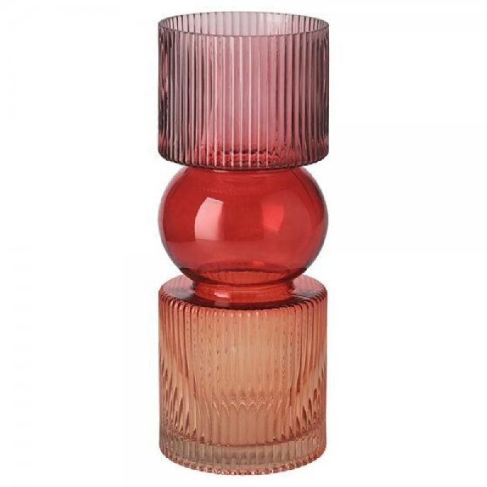 Giftcompany Dekovase Vase Jacquard Streifen Rot Orange (30cm) günstig online kaufen