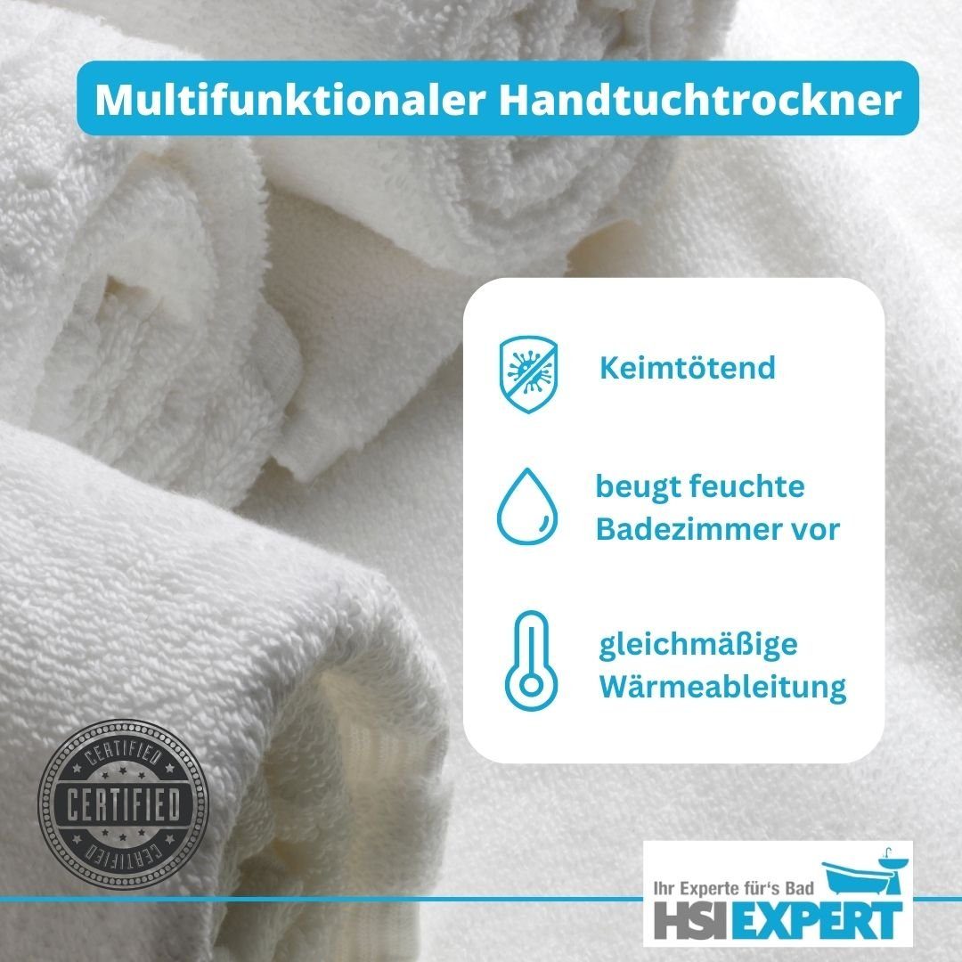 HGMBAD Badheizkörper Schwarzgrau Handtuchhalter weiß Heizung oder Heizkörper grau, Montage-variabel