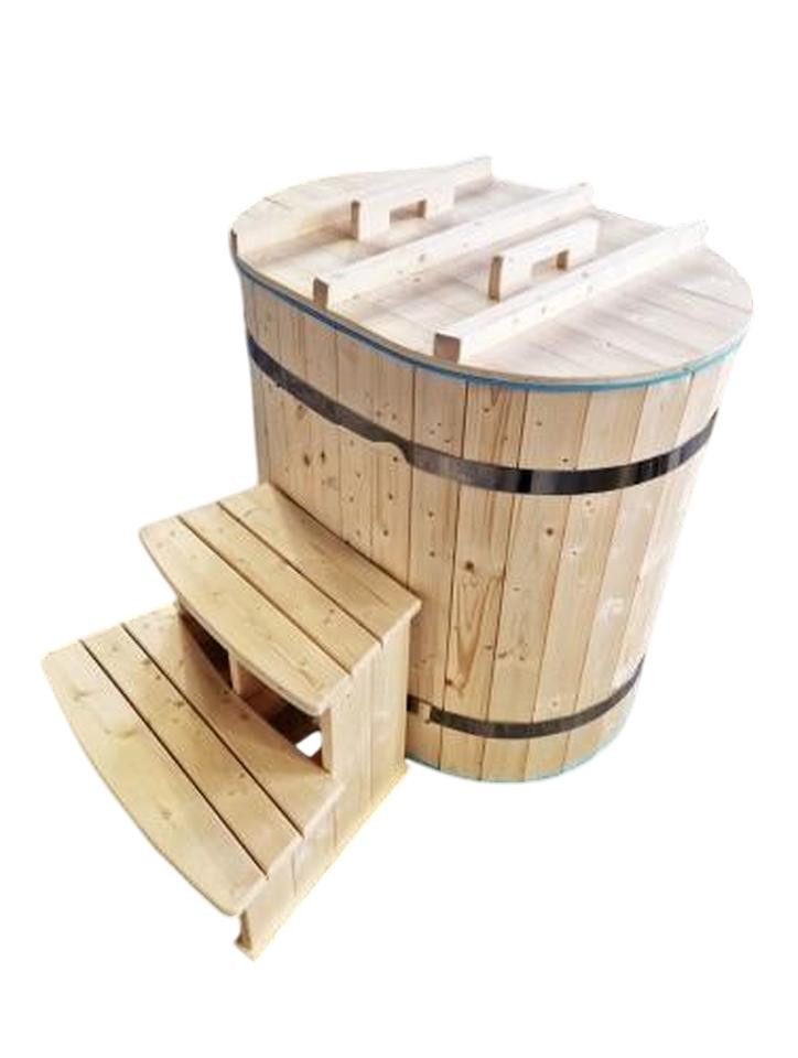 JVmoebel Whirlpool-Badewanne Erkältungsbad Whirlpool aus Holz für Garten & Outdoor, Braun, Made in Europe