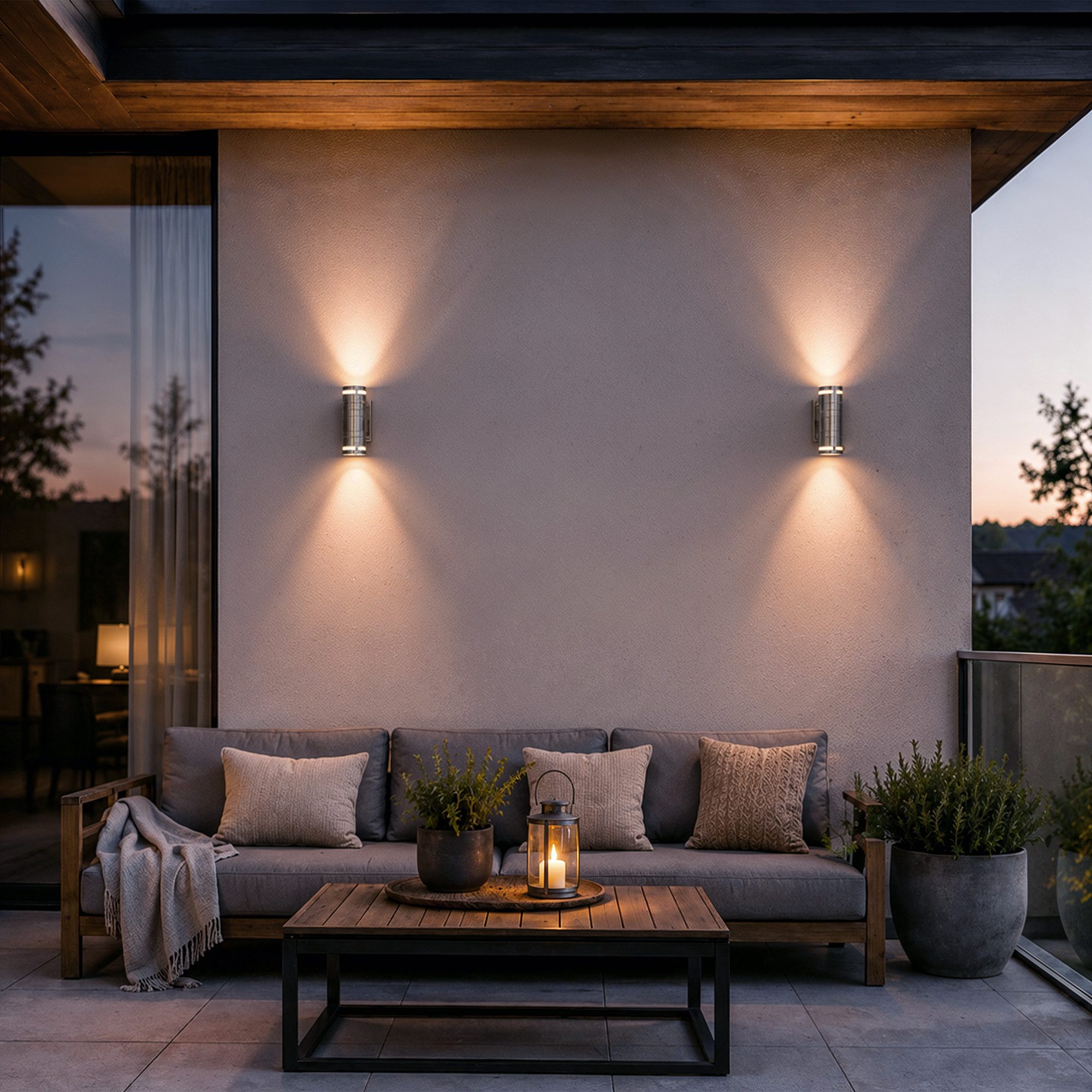 SSC-LUXon LED Außen-Wandleuchte ELARI Wandleuchte Wandlampe Up & Down fuer Aussen IP44 mit 2x LED, Neutralweiß