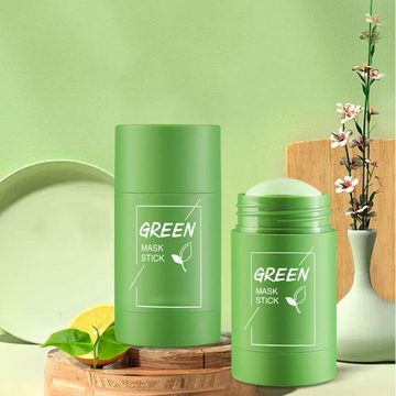Lubgitsr Gesichtsmaske Grüner Tee Reinigungsmaske Solid Stick Mask Feuchtigkeitsspendende, 1-tlg.