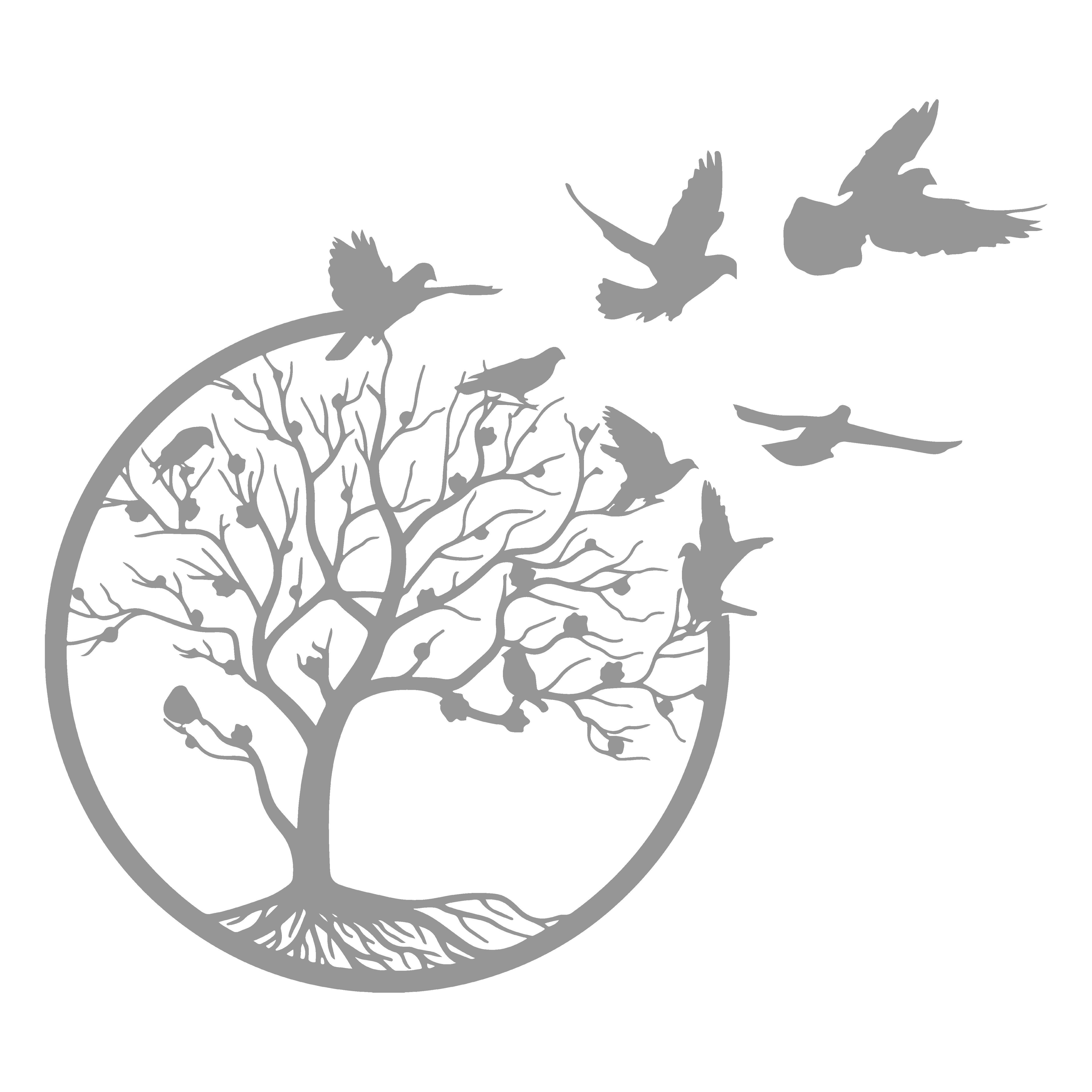 Jumpeak Wanddekoobjekt Lebensbaum Metall Wanddekoration, Minimalistisch, günstig online kaufen