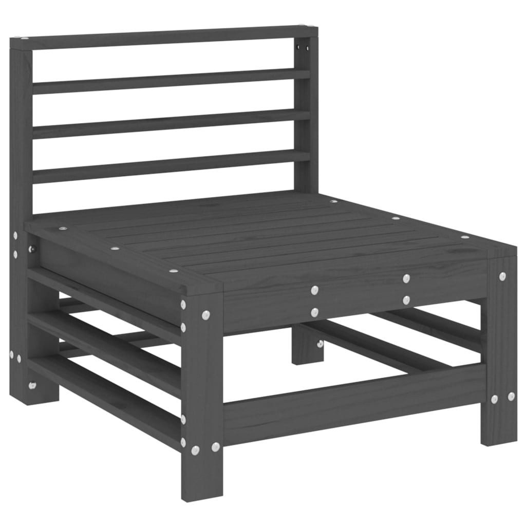 vidaXL Sofaelement Garten-Mittelsofa Grau Massivholz Kiefer günstig online kaufen
