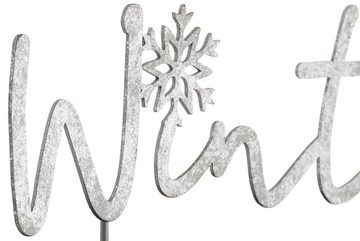 RIFFELMACHER & WEINBERGER Deko-Schriftzug Winter, Weihnachtsdeko, aus Holz und Metall, Länge ca. 29 cm