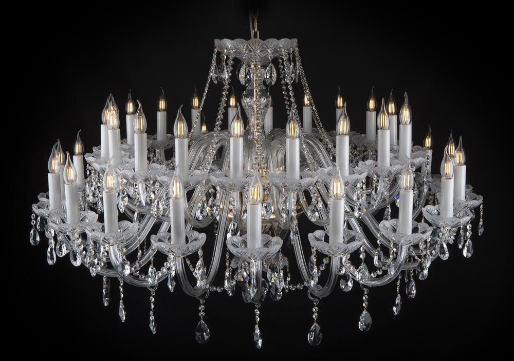 JVmoebel Kronleuchter Kristall Luster Hängeleuchte in Bohemia-Design, Transparent-Amber, Made in Europa