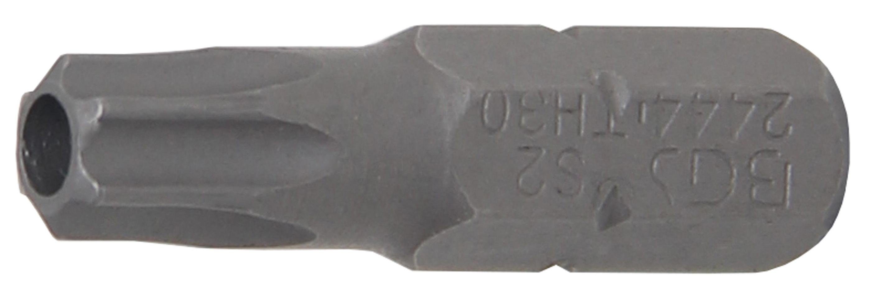 BGS technic Bit-Schraubendreher Bit, Antrieb Außensechskant 6,3 mm (1/4), T-Profil (für Torx) mit Bohrung T30