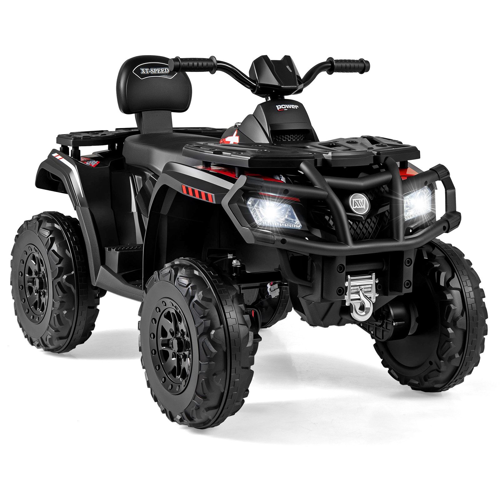 COSTWAY Elektro-Kinderquad, Belastbarkeit 59 kg, (1-tlg), 24V Elektro Kinderauto, 2-Sitzer Elektroquad, mit Hupe