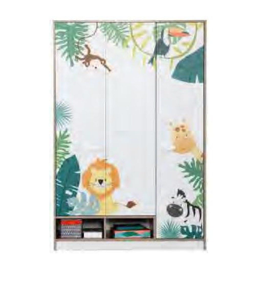 JVmoebel Kinderkleiderschrank Mädchen Kleiderschrank aus massivem Holz in fröhlicher Optik (1-St) Made in Europa