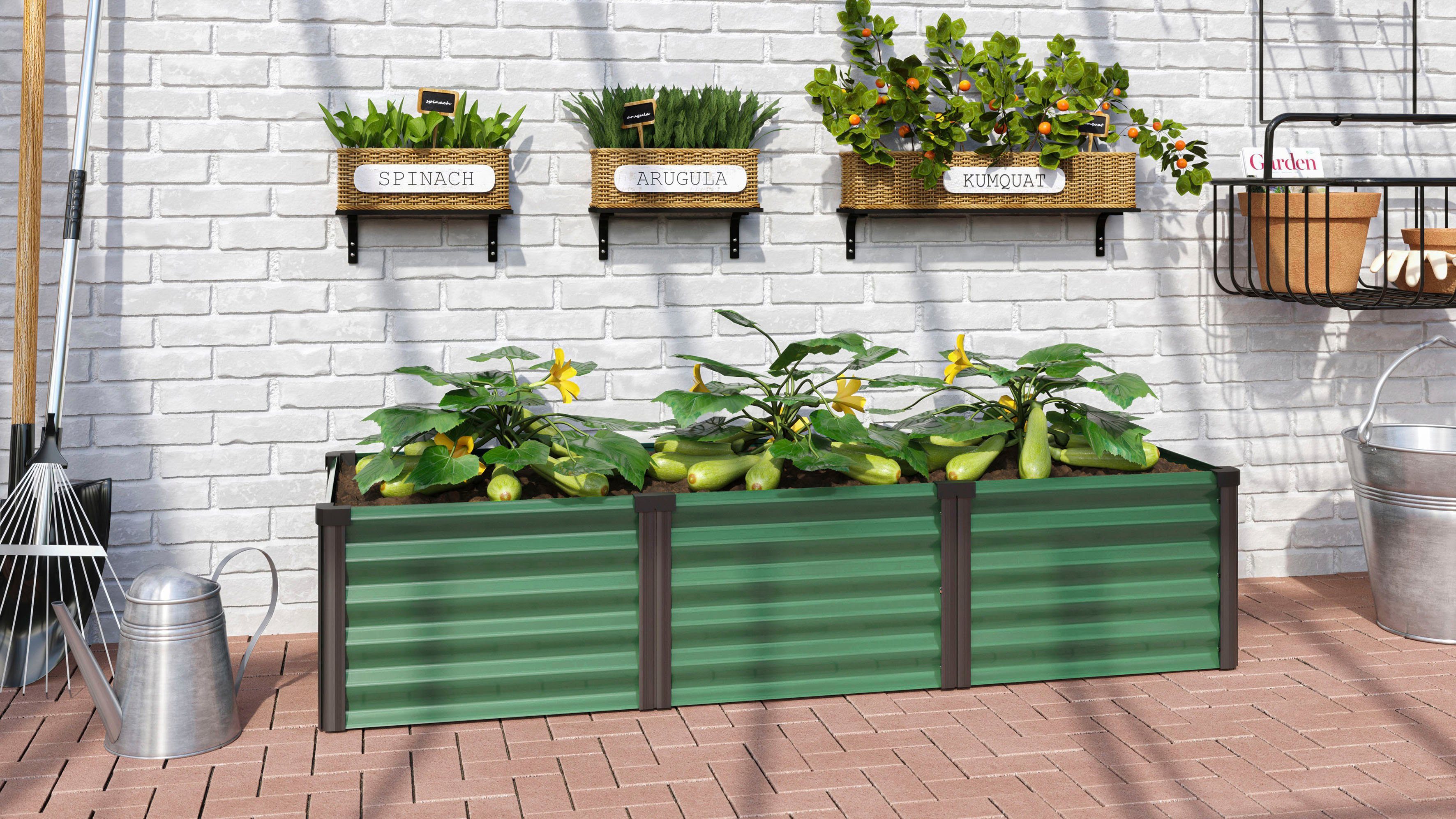 Vitavia Hochbeet Meta In&Out 401 S, BxTxH: 65x185x40 cm, seegras/schwarz