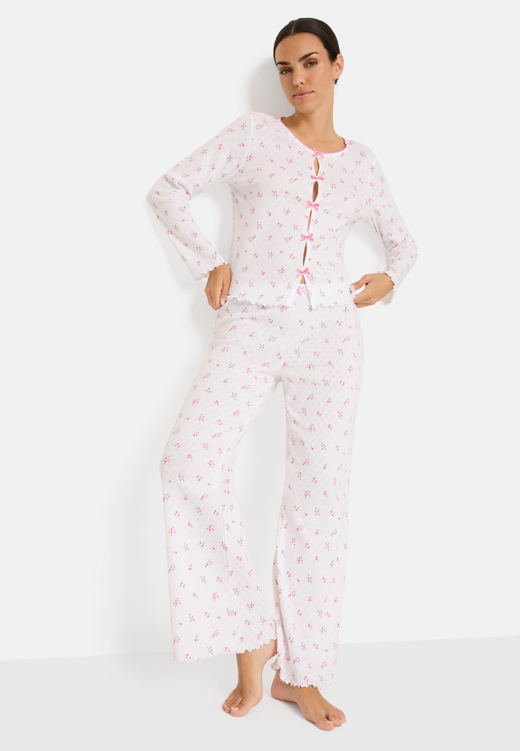 LSCN by LASCANA Pyjama (2 tlg) mit süßen Zierschleifen